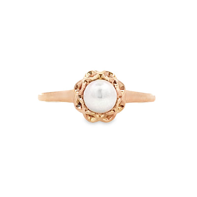 Beeghly & Co. 14KY Floral Style Pearl Ring