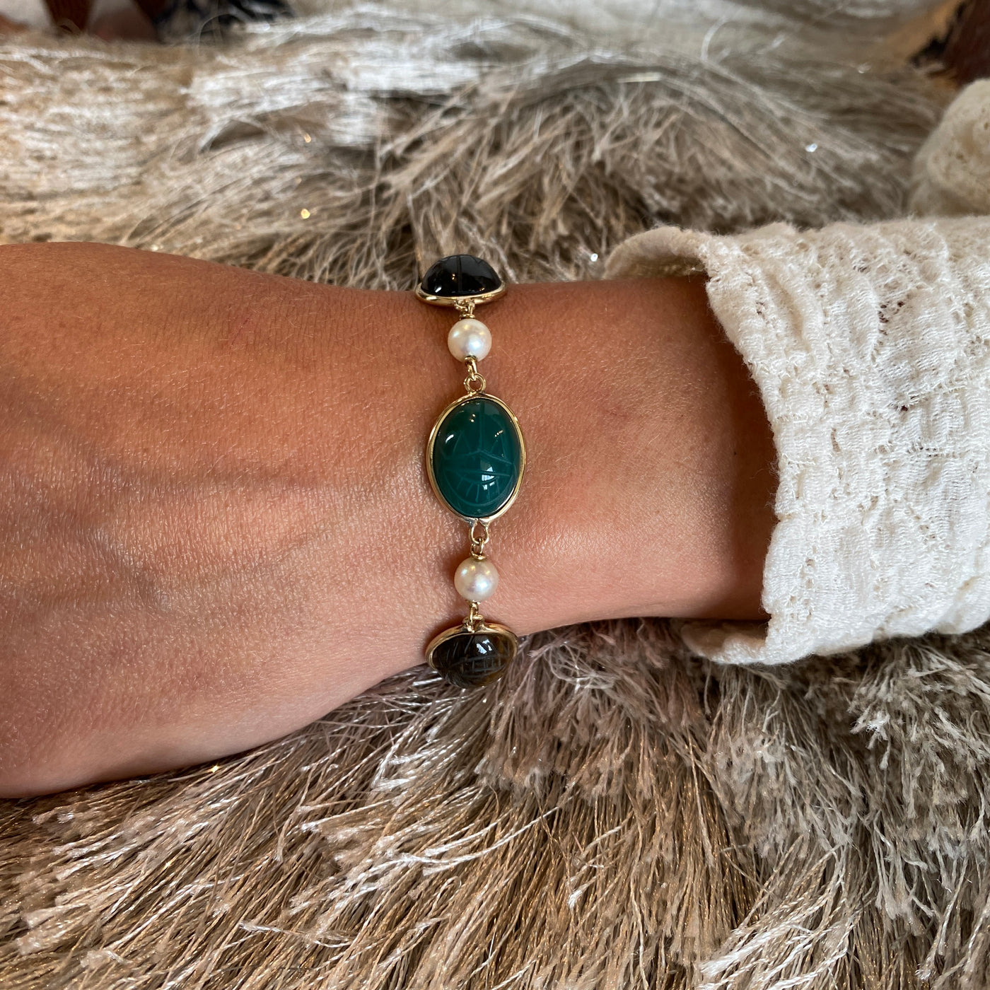 ESTATE Scarab Bracelet in Yellow Gold