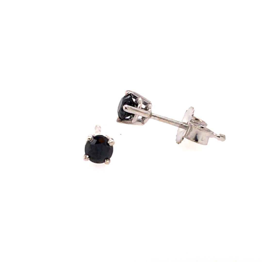 1/2ctw Black Diamond Studs in White Gold by B&C