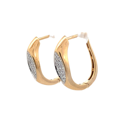 Diamond Hoops in Yeldlow Gold by Allison Kaufman