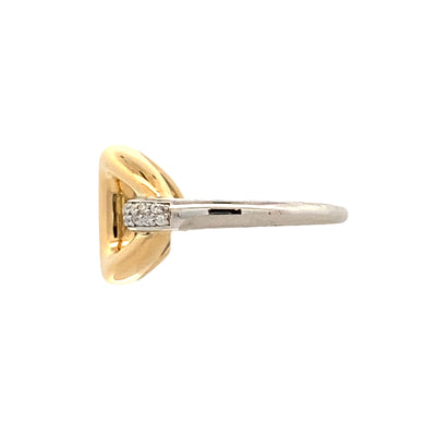 Cubic Zirconia Ring in Two-Tone Sterling Silver with Gold-Plating