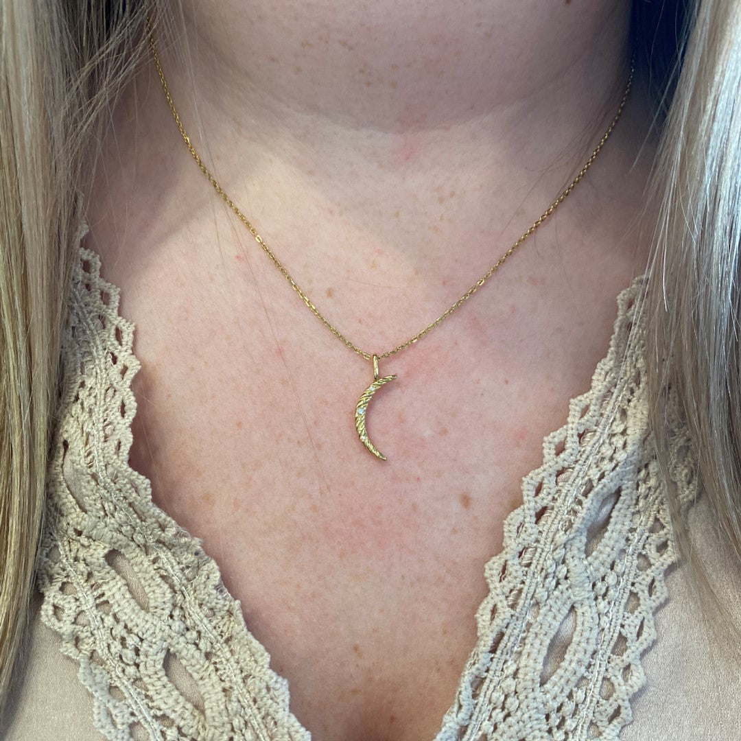 Mini Link Charm Necklace in Silver with Yellow Gold Plating by Ania Haie