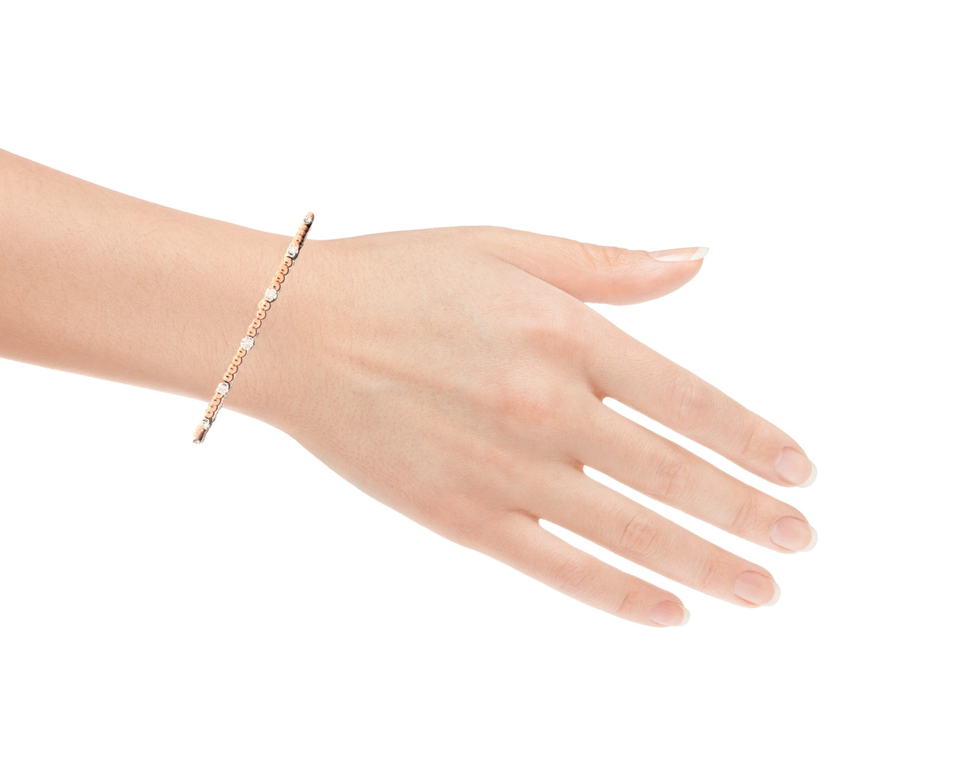 Diamond Station Bujukan Bracelet in Rose Gold by Gabriel & Co.