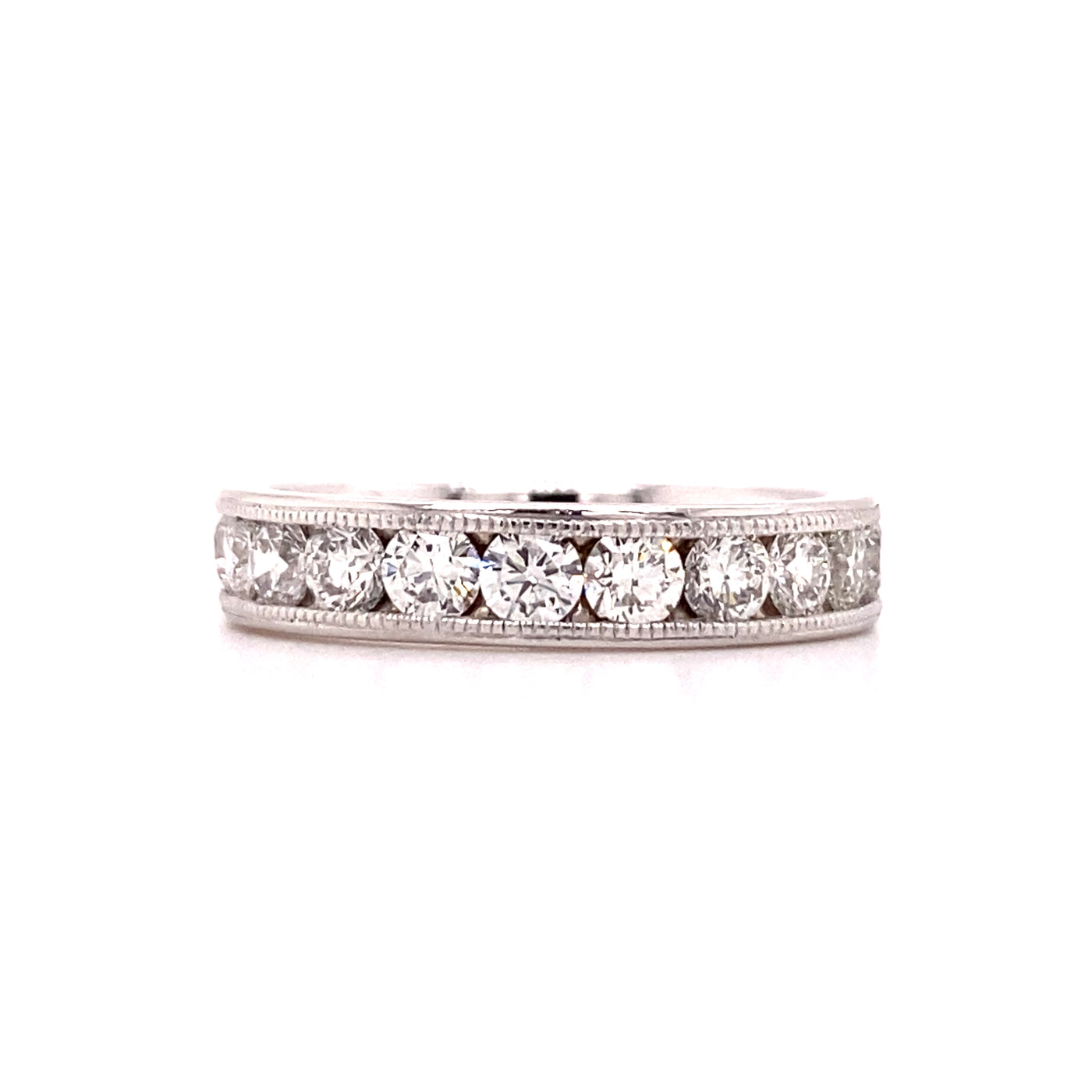 Estate Channel Set Diamond Band in White Gold