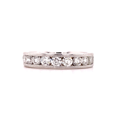 Estate 14 Karat White Gold Channel Set Diamond Band