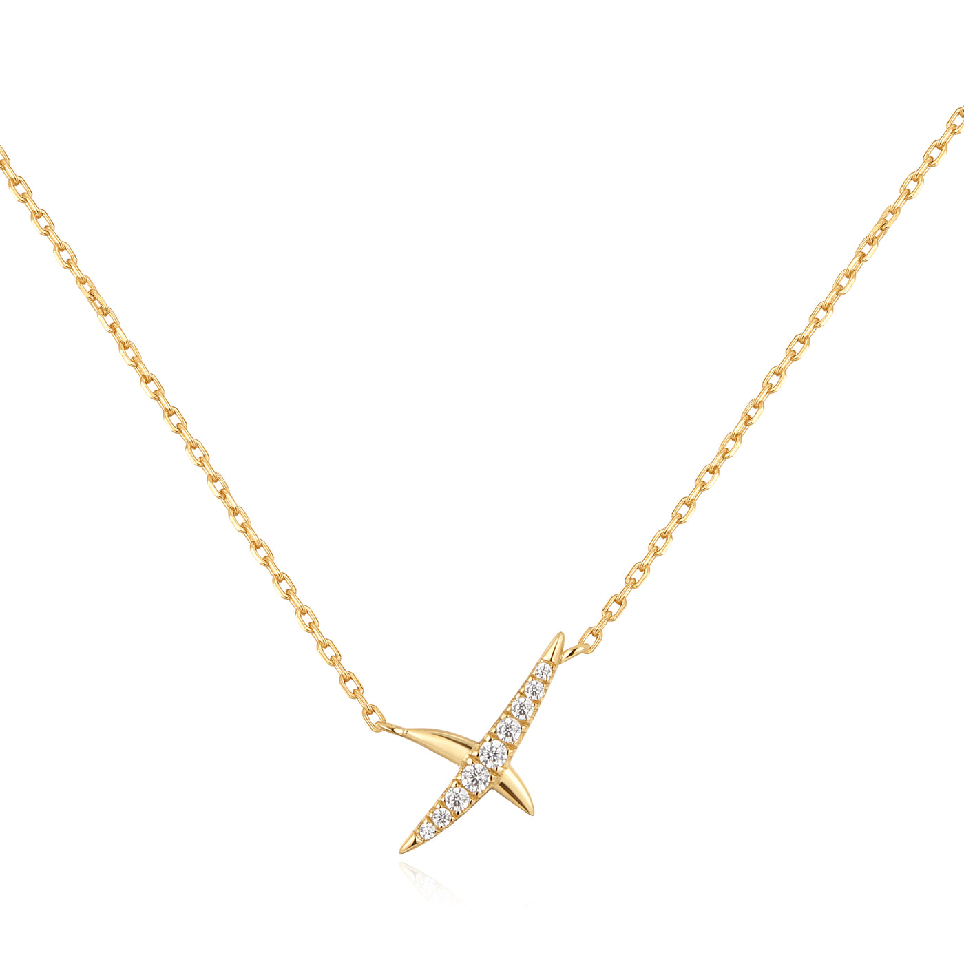 Pave Kiss Necklace in Yellow Gold by Ania Haie