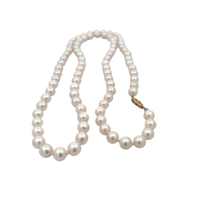 ESTATE 24" Strand Cultured Pearls in Yellow Gold