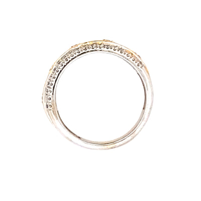 Five Stone Yellow Diamond Band in Two-Tone Gold by B&C
