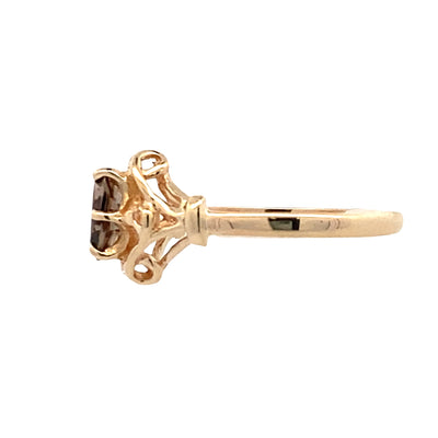 ESTATE Smoky Quartz RIng in Yellow Gold