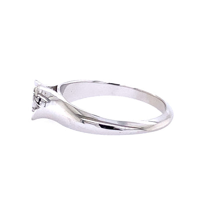 Diamond Round Solitaire Promise Ring in White Gold by B&C