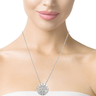 Diamond Disc Pendant in White Gold by Allison Kaufman