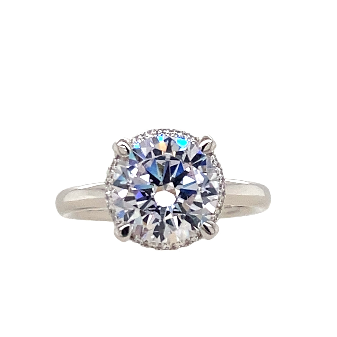 Hidden Halo DIamond Engagement Ring in White Gold by Gabriel & Co.