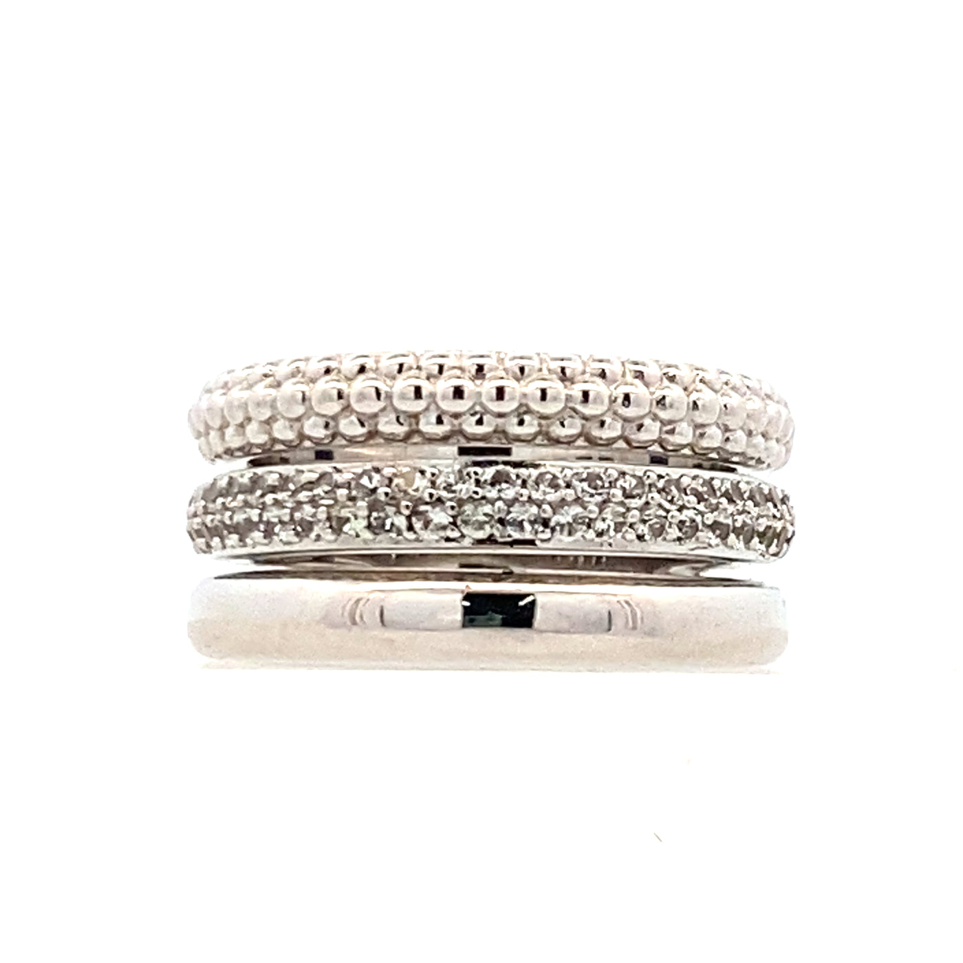 White Sapphire Bujukan Band in Silver by Gabriel & Co.