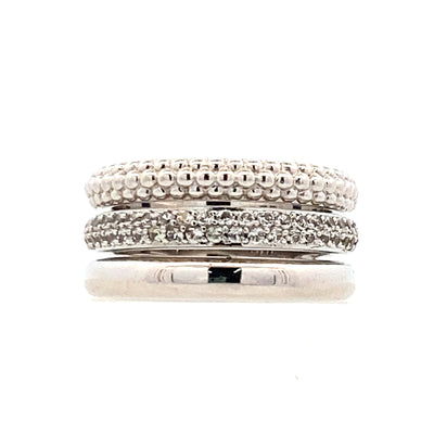White Sapphire Bujukan Band in Silver by Gabriel & Co.