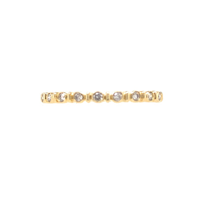 Bezel Set Diamond Stackable Ring in Yellow Gold