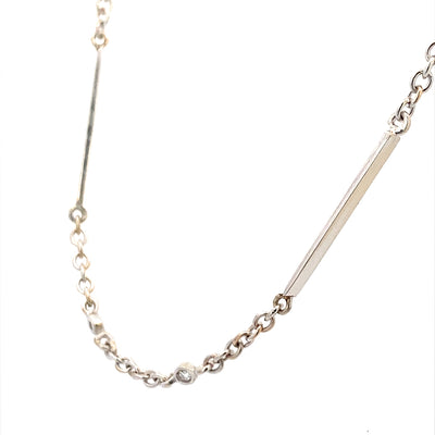 Beeghly & Co. 18 Karat Bar and Diamond Station Necklaces