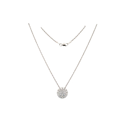 Diamond Cluster Pendant in White Gold by Allison Kaufman Co.