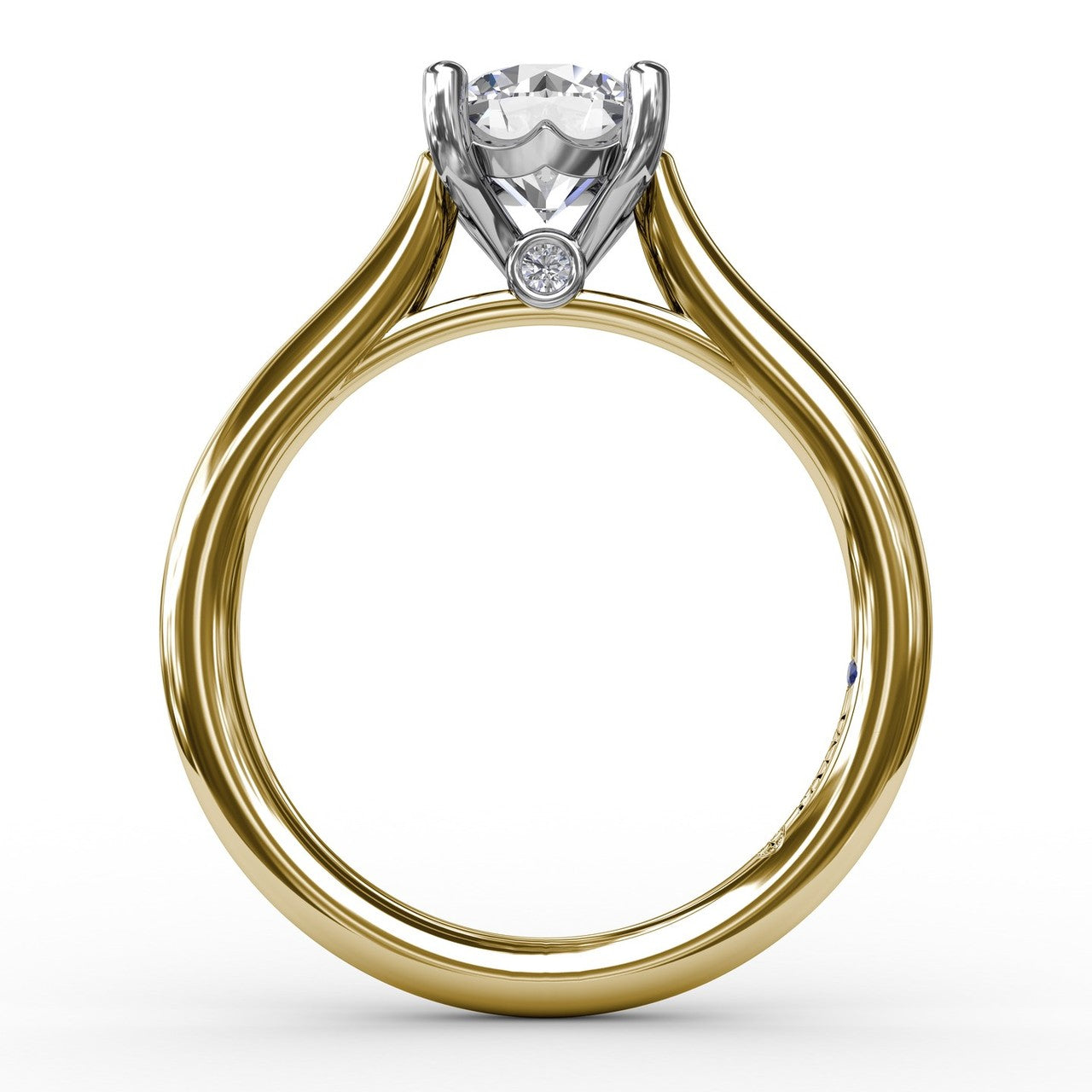Round Diamond Solitaire Engagement Ring in Yellow Gold by Fana