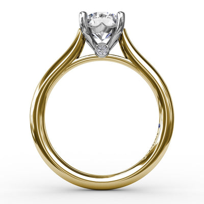 Round Diamond Solitaire Engagement Ring in Yellow Gold by Fana