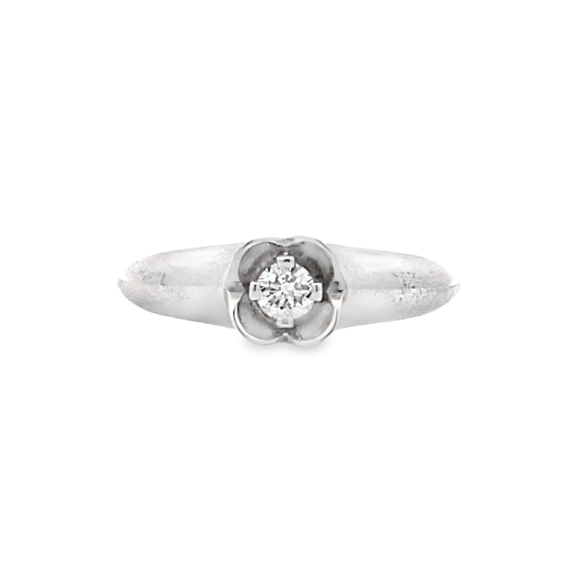 Diamond Round Solitaire Promise Ring in White Gold by B&C