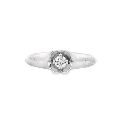 Diamond Round Solitaire Promise Ring in White Gold by B&C