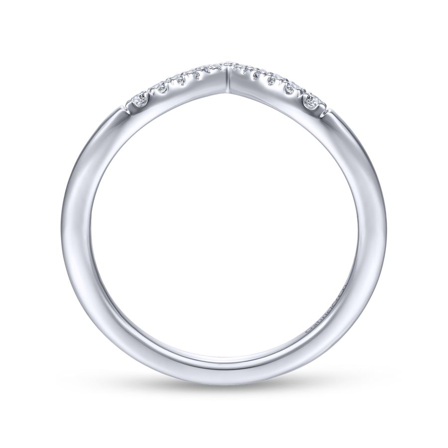 Curved Diamond Wedding/Anniversary Band in White Gold by Gabriel & Co.