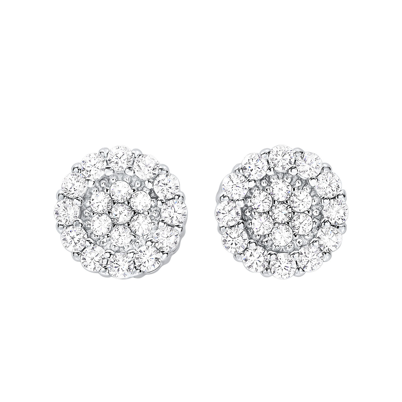 CZ Cluster Stud Earrings in Silver by Ania Haie