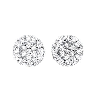 CZ Cluster Stud Earrings in Silver by Ania Haie