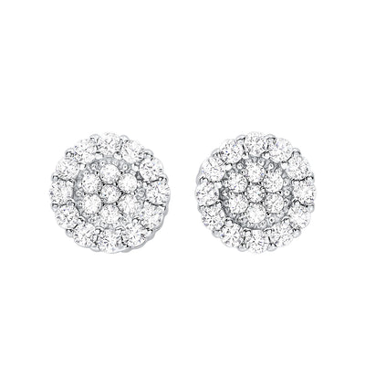 Diamond & Sterling Silver Stud Earrings ER10516-SS