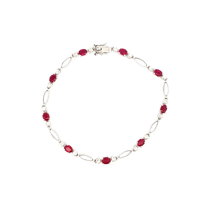 ESTATE Ruby and Diamond Bracelet in White Gold