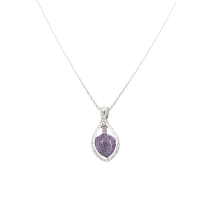 ESTATE Topaz/Amethyst Briolette Pendant in White Gold