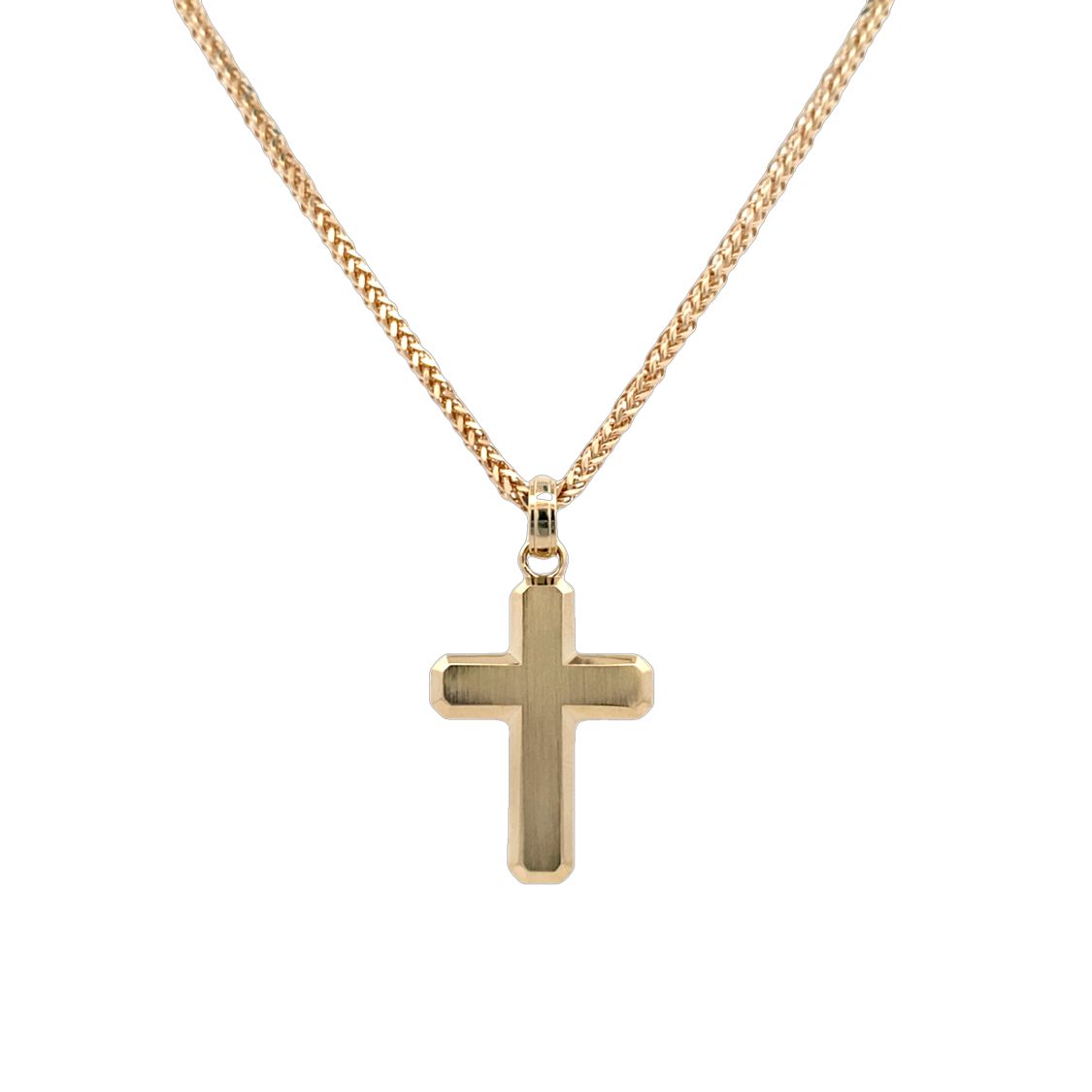 Men's  Brushed Cross Pendant in Yellow Gold by Gabriel & Co.