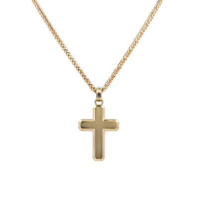 Men's  Brushed Cross Pendant in Yellow Gold by Gabriel & Co.