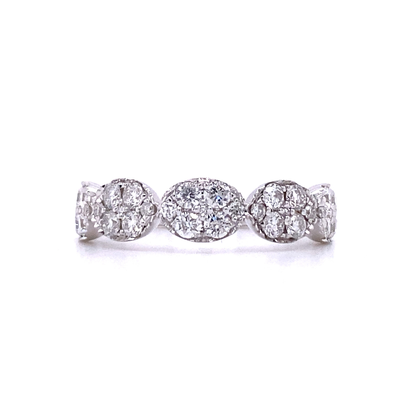 Diamond Cluster Ladies Ring in White Gold