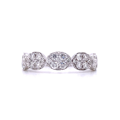 Diamond Cluster Ladies Ring in White Gold