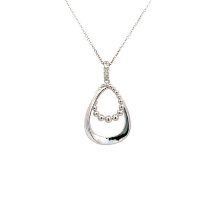 White Sapphire Bujukan Drop Pendant in Silver by Gabriel & Co.