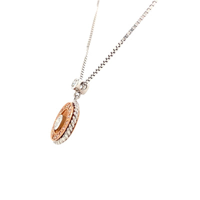ESTATE Diamond Circle Pendant in Two-Tone Gold