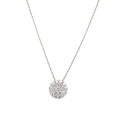 Diamond Disc Pendant in White Gold by Allison Kaufman