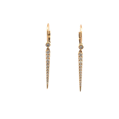 Diamond Peek a Boo Spike Earrings in Yellow Gold by Gabriel & Co.