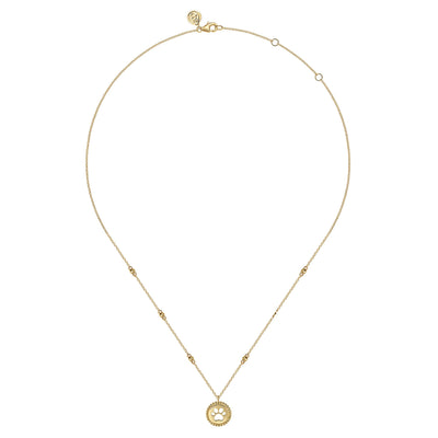 Paw Print Pendant Necklace in Yellow Gold by Gabriel & Co.