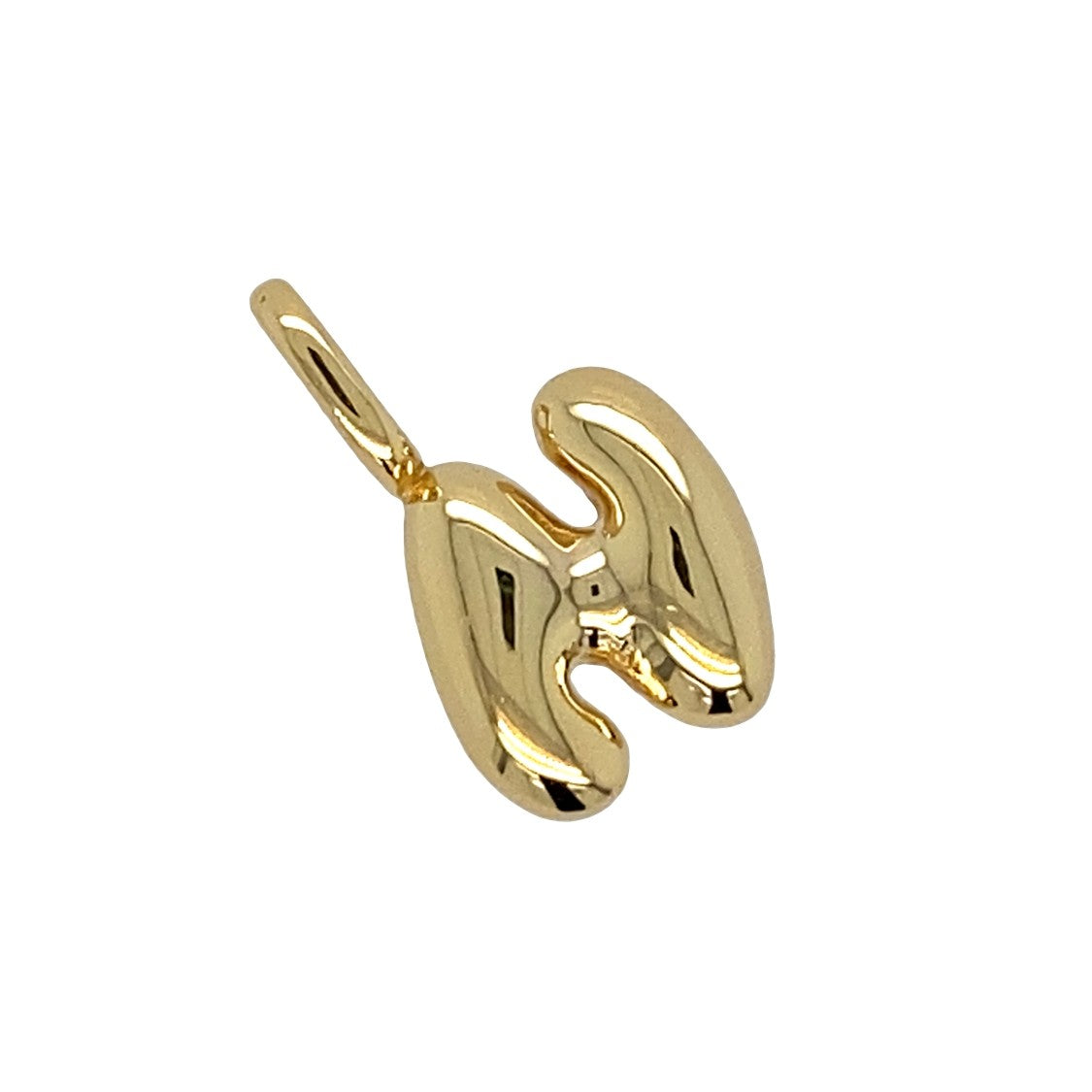 Chunky Letter "N" Charm in Sterling Silver with Gold Plating by Ania Haie