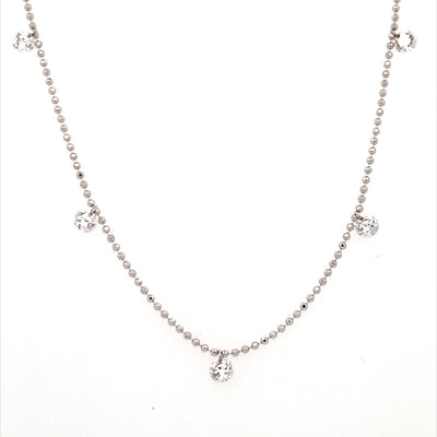 14 Karat Station Pierced 5 Diamond Necklaces P8646W