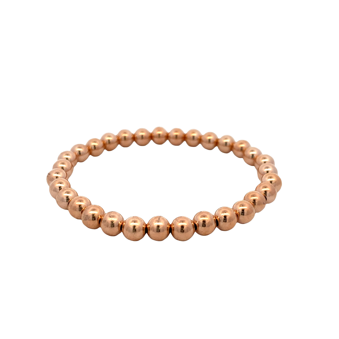 Expandable Beaded Bracelet in Sterling SIlver with Rose Gold Plating by Karen Lazar