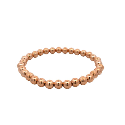 Expandable Beaded Bracelet in Sterling SIlver with Rose Gold Plating by Karen Lazar