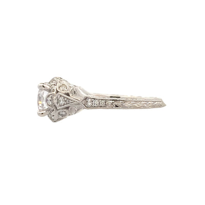 Vintage Style Engagement Ring in White GOld by Gabriel & Co.