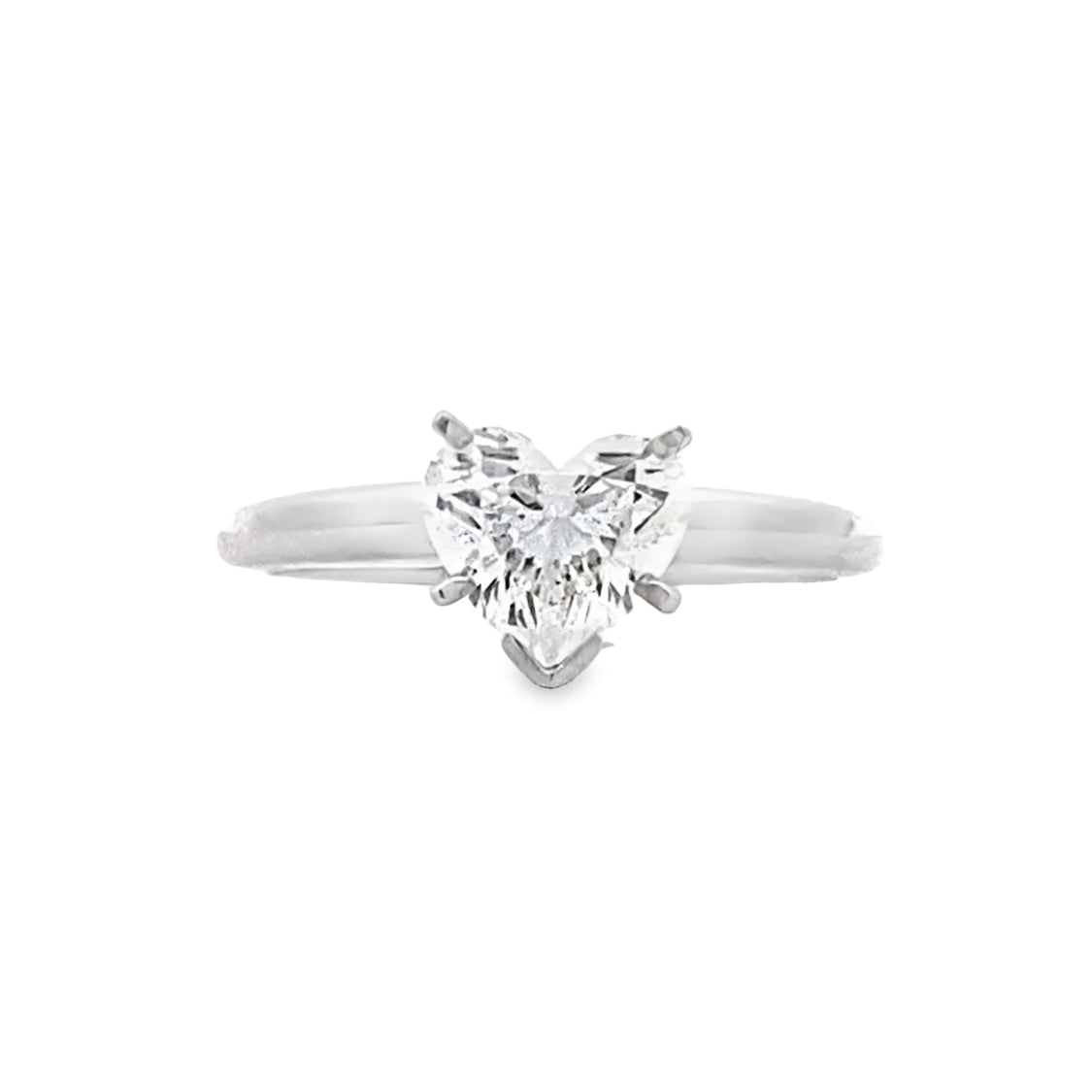 Heart Shape Diamond Solitaire Engagement Ring in White Gold by B&C