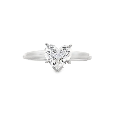 Heart Shape Diamond Solitaire Engagement Ring in White Gold by B&C