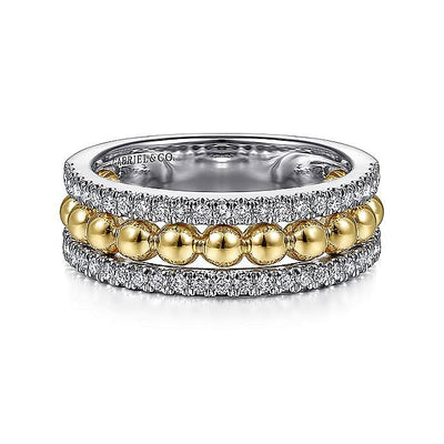 Gabriel & Co. 14 Karat Two-Tone Contemporary Style Round Diamond Fashion Ring - Lady's LR51778M45JJ