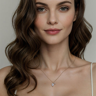 Diamond Drop Pendant in Two-Tone Gold by Gabriel & Co.