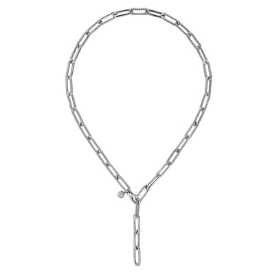Fancy Link Necklace in Silver by Gabriel & Co.